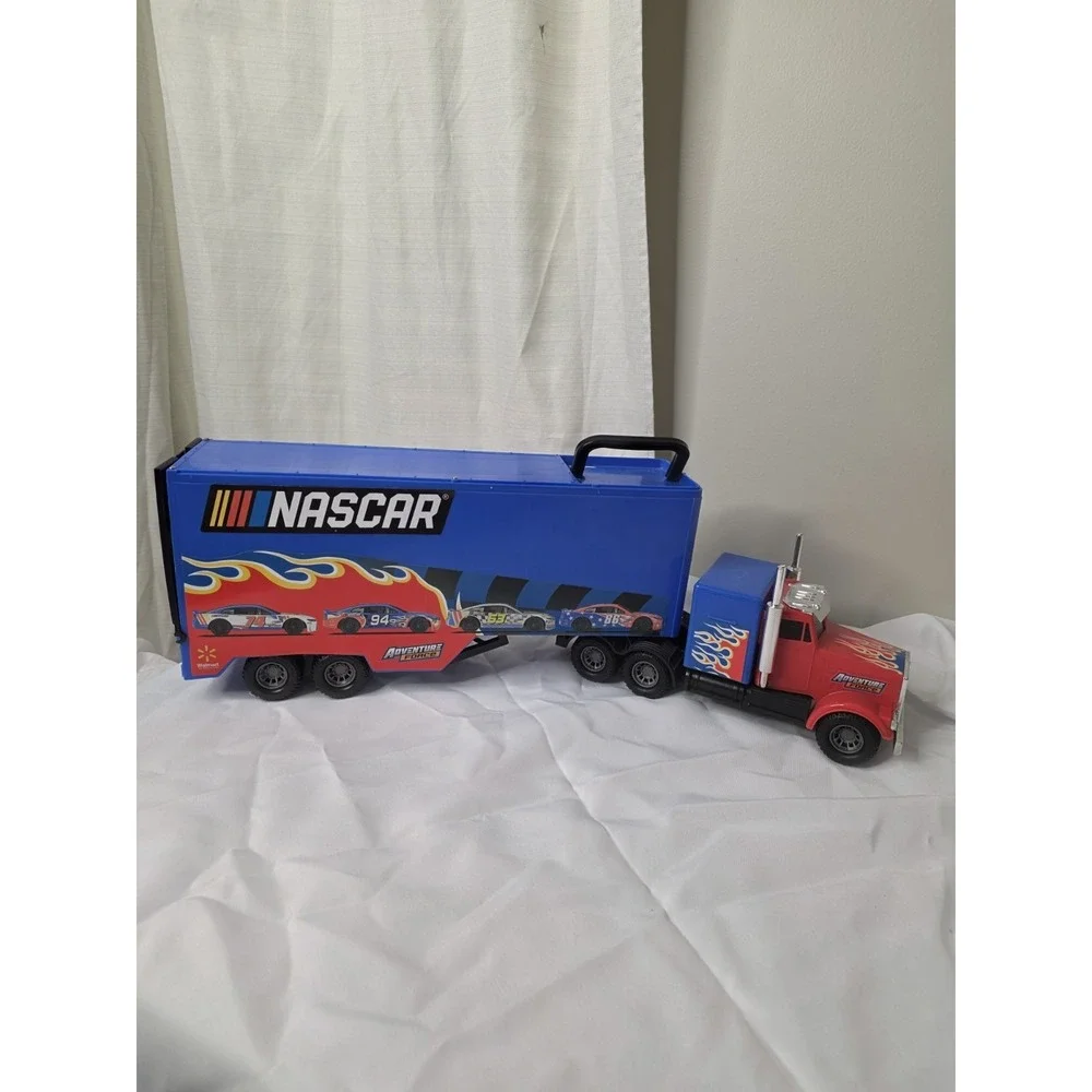 NASCAR Race Car Carrier‎ Hauler Semi Truck 24'' w/ 4 Race Cars